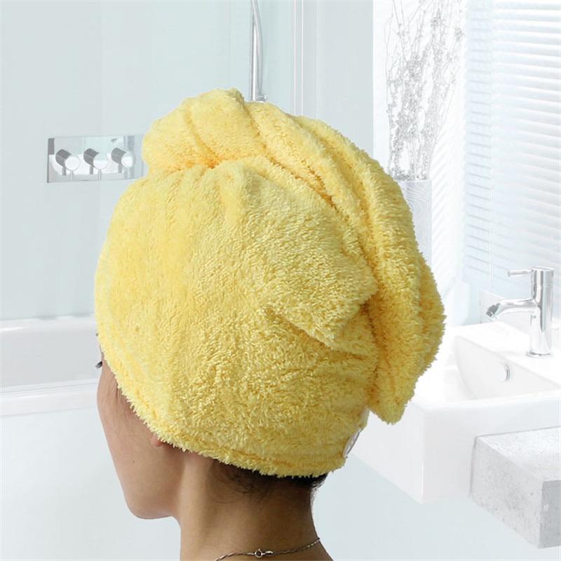 Women Bathroom Super Absorbent Quick-drying Microfiber Bath Towel Hair Dry Cap Salon Towel 25x65cm