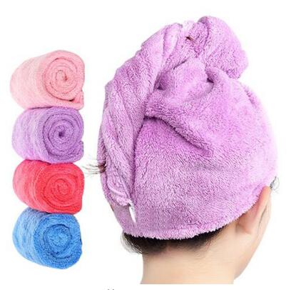 Women Bathroom Super Absorbent Quick-drying Microfiber Bath Towel Hair Dry Cap Salon Towel 25x65cm