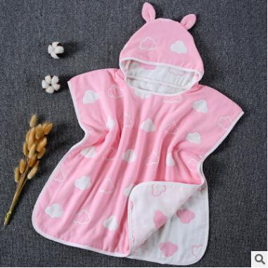 60*60cm 6 Layers Gauze Hooded Beach Towel Cotton Baby Cape Towels Soft Poncho Kids Bathing Stuff For Babies Washcloth