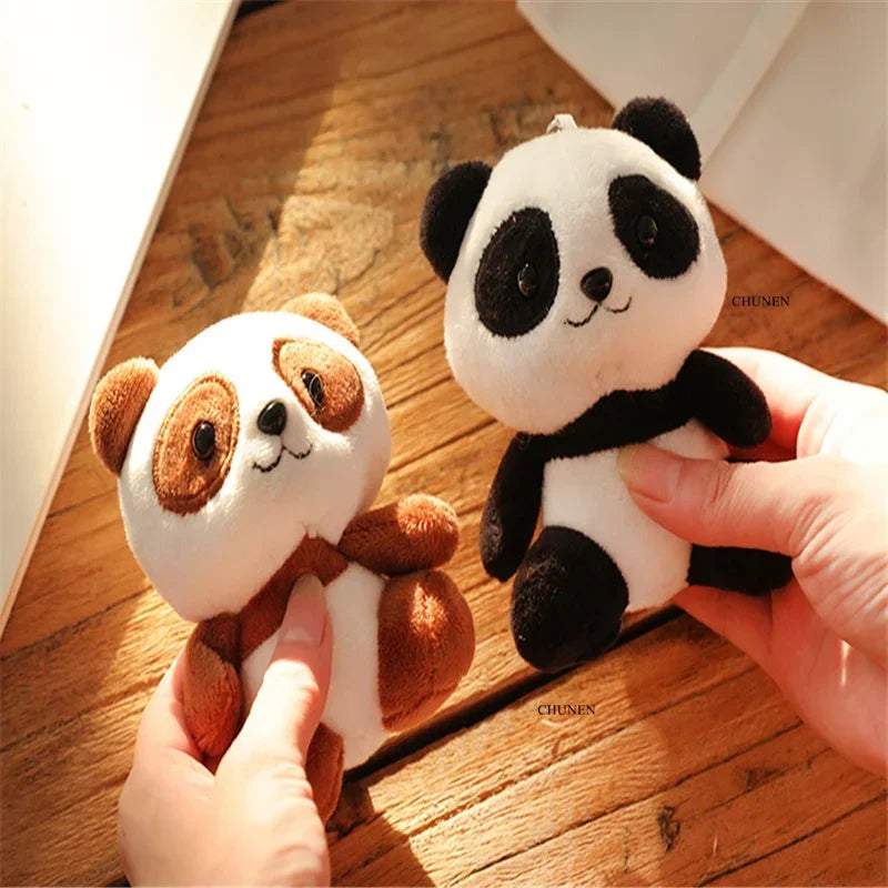 4Colors Plush Doll Toys Simulation Panda Stuffed DollToy Mini Pandas Keychain Home Desk Decoration Adult Key Accessories