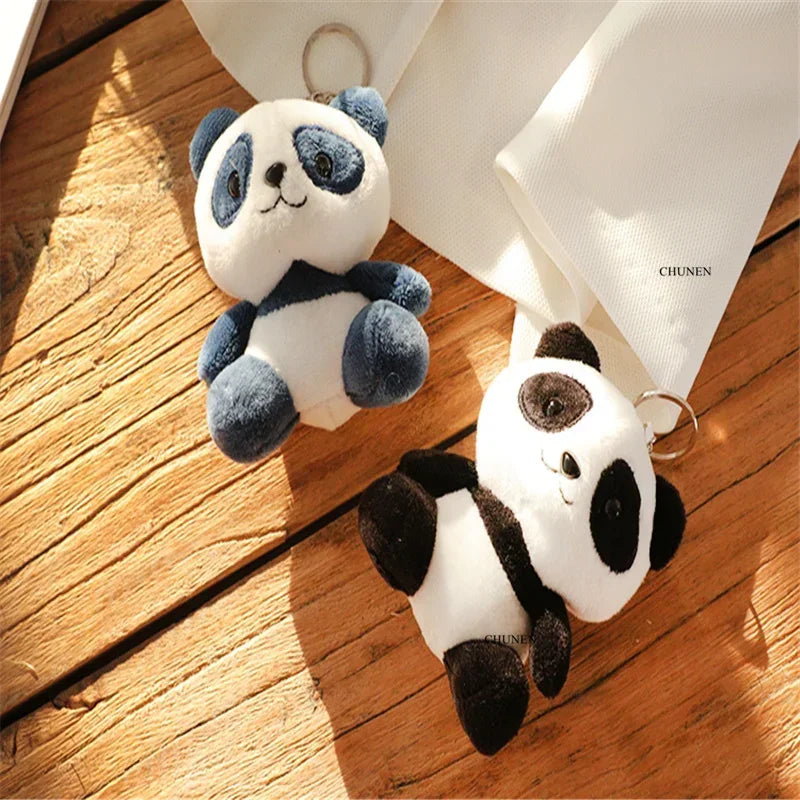 4Colors Plush Doll Toys Simulation Panda Stuffed DollToy Mini Pandas Keychain Home Desk Decoration Adult Key Accessories