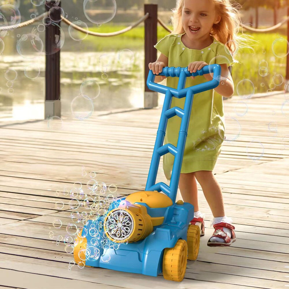 Automatic Lawn Mower Bubble Machine Weeder Electric Soap Maker Blower Baby Activity Walker for Outdoor Kid Toy For Children Gift