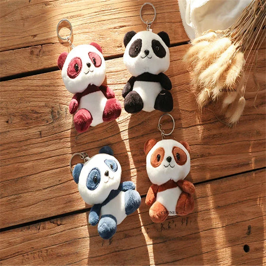 4Colors Plush Doll Toys Simulation Panda Stuffed DollToy Mini Pandas Keychain Home Desk Decoration Adult Key Accessories