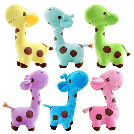 18cm Cute Giraffe Plush Toy Pendant Soft Deer Stuffed Cartoon Animals Doll Baby Kids Toys Christmas Birthday Colorful Gifts